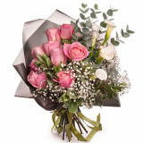 Buchet trandafiri roz Pink Delight – Premium
