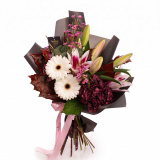 Buchet de toamna cu gerbera, crini si hortensii – Standard