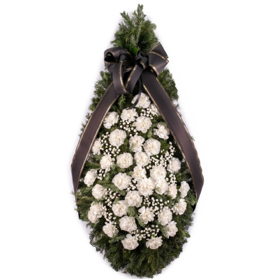 Coroana Funerara cu flori albe clasice
