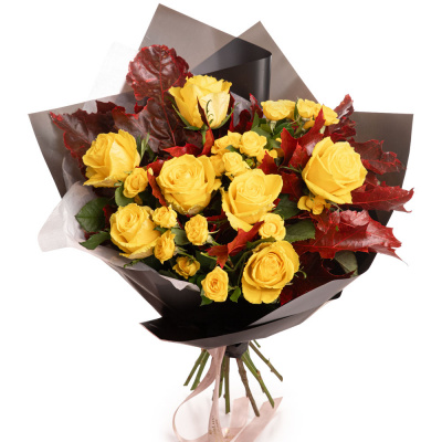 Buchet trandafiri galbeni Autumn Love