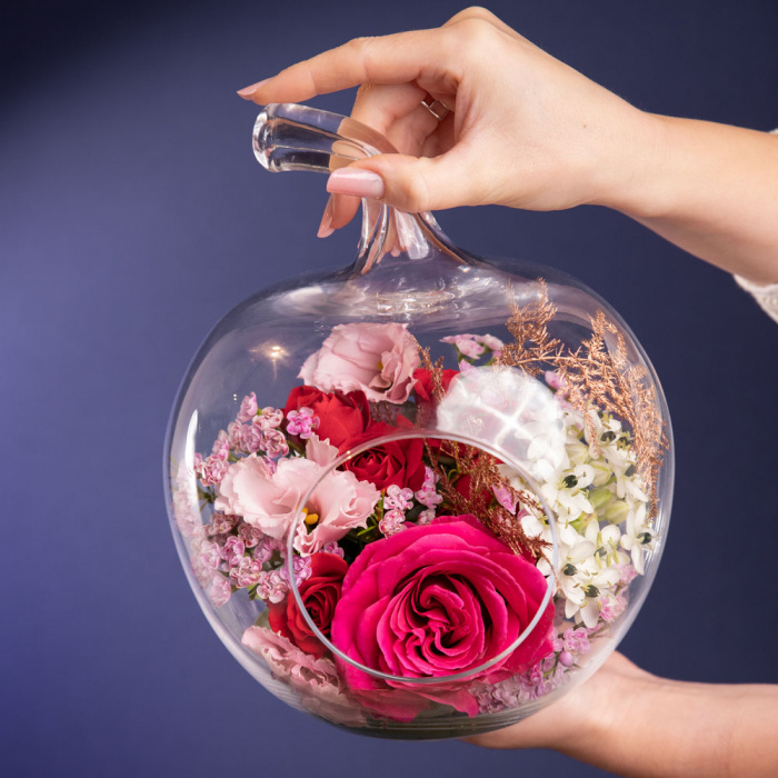 Aranjament floral „Bold Pink Apple” – imaginea 3