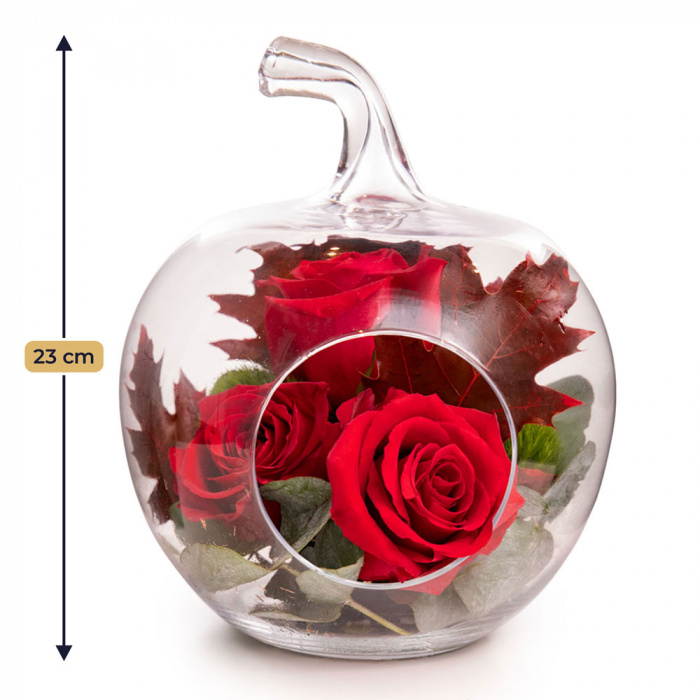 Aranjament de toamna cu trandafiri rosii „Red Spell” – imaginea 1