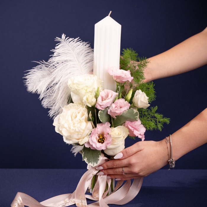 Lumanare de botez „Blush Grace” – imaginea 3