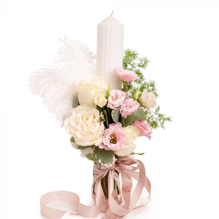 Lumanare de botez „Blush Grace” – imaginea 1